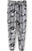 Romwe Drawstring Tropicals Print Pant