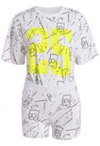 Romwe Simpson Print Top With White Shorts