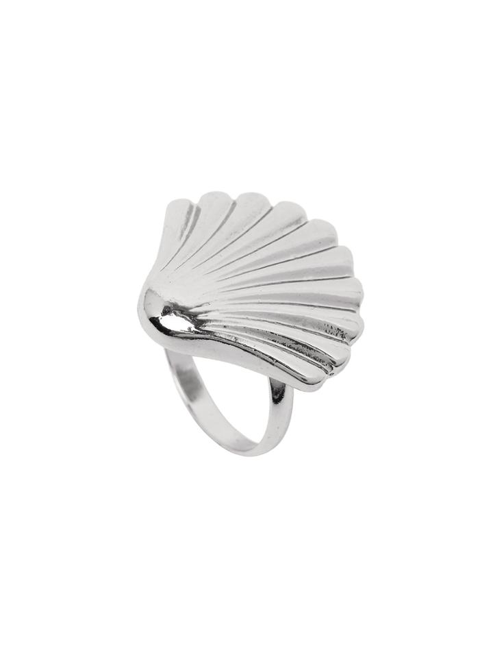 Romwe Silver Shell Feature Ring