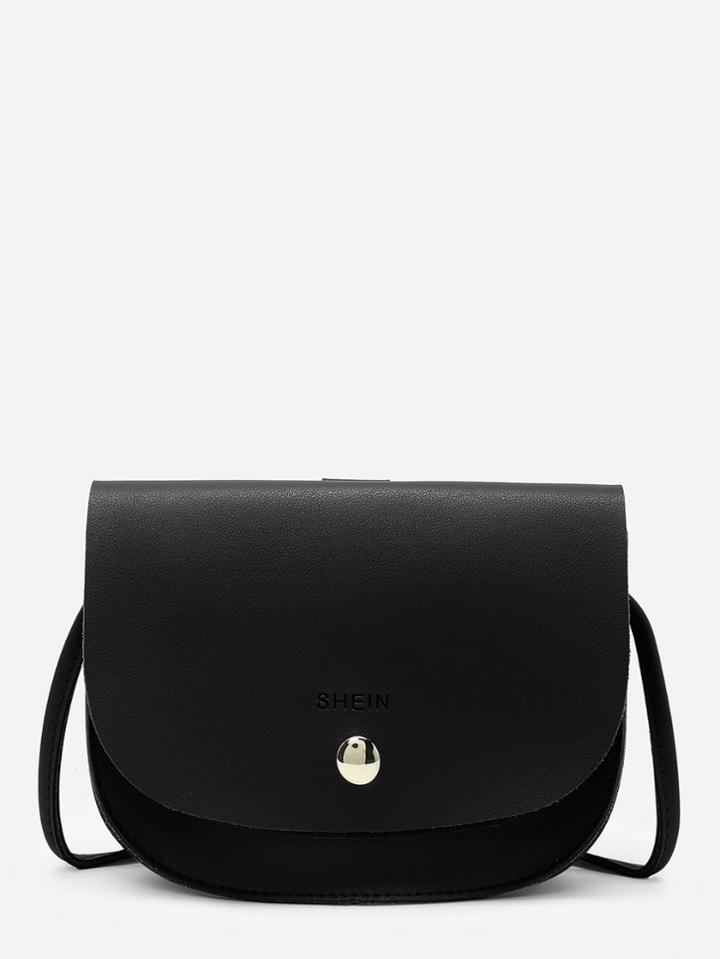 Romwe Saddle Crossbody Bag With Ring Handle