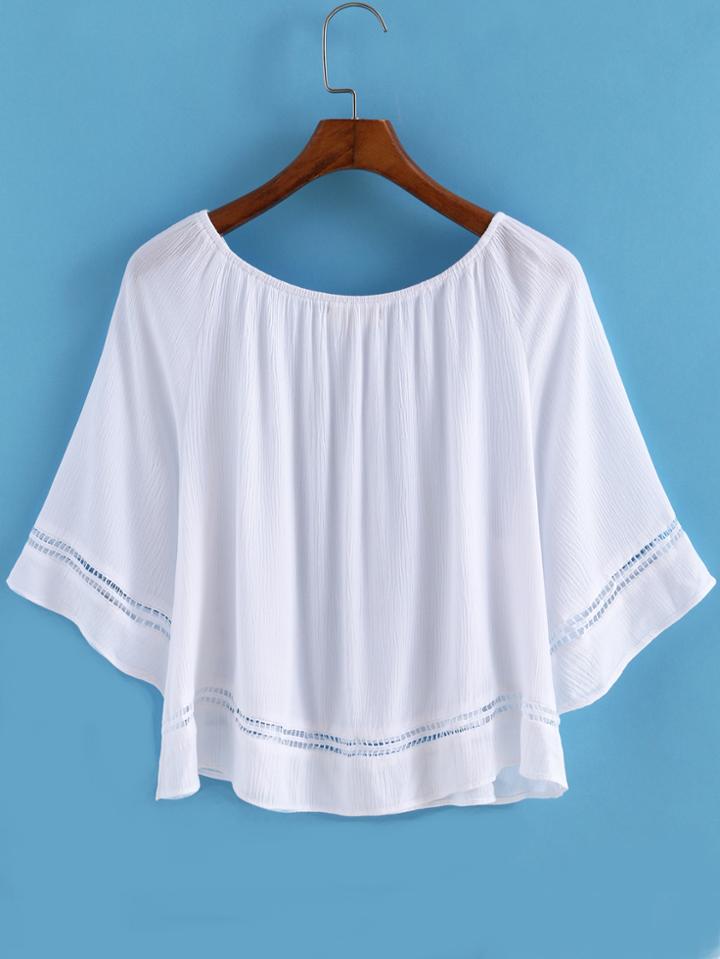 Romwe Round Neck Hollow Crop Top