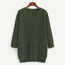 Romwe Dip Hem Solid Jumper