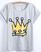 Romwe Imperial Crown Print T-shirt