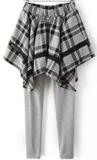 Romwe With Zipper Plaid Grey Legging