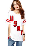 Romwe Usny Print Loose T-shirt