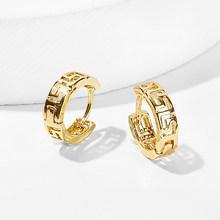 Romwe Engraved Detail Hoop Earrings 1pair