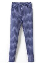 Romwe Striped Slim Casual Pants