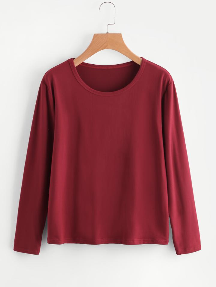 Romwe Long Sleeve Basic Tee