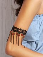Romwe Black Handmade Jewelry Lace Arm Cuff