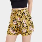 Romwe Leopard And Floral Print Shorts