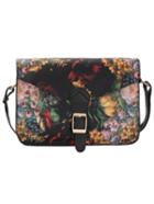 Romwe Florals Belt Buckle Pu Bag