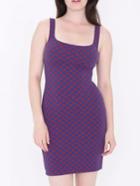 Romwe Spaghetti Strap Jacquard Sheath Red Blue Dress