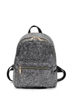 Romwe Zipper Front Glitter Design Backpack