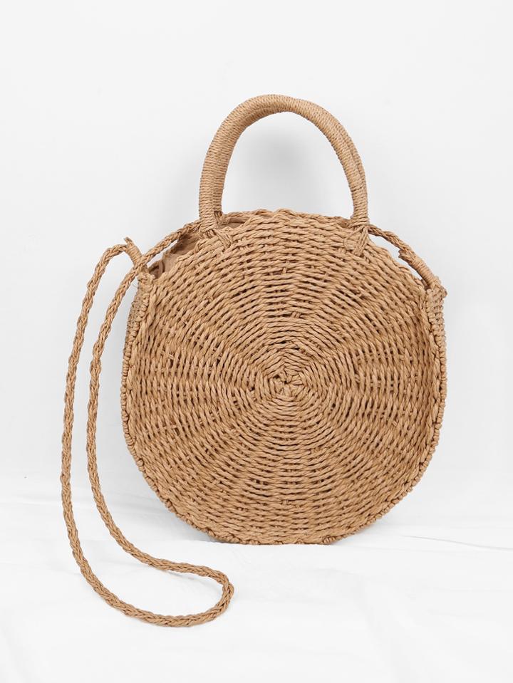 Romwe Round Straw Tote Bag