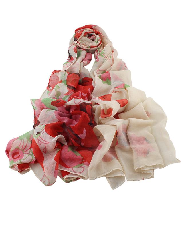 Romwe Red Printed Women Scarf