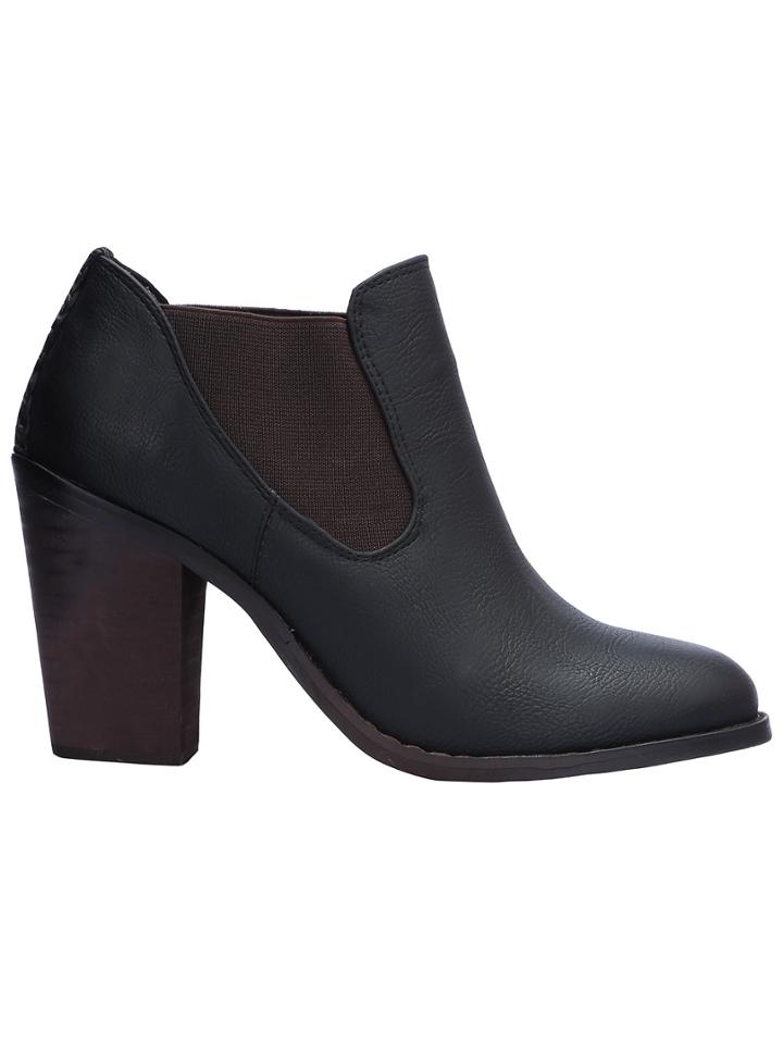Romwe Black Elastic High Heeled Boots