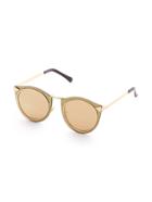Romwe Double Frame Gold Lens Sunglasses
