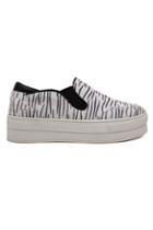 Romwe Zebra Print Platform White Sneaker