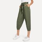 Romwe Frill Detail Solid Pant