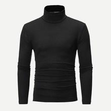Romwe Men High Neck Solid Tee