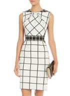 Romwe White Sleeveless Plaid Slim Bodycon Dress