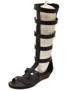Romwe Caged Back Zip Knee High Gladiator Sandals