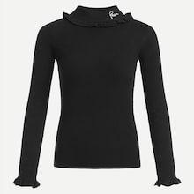 Romwe Ribbed Letter Embroidered Jumper