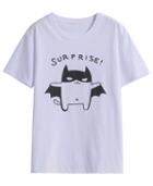 Romwe Batman Print Loose T-shirt
