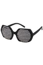 Romwe Diamante Lenses Black Sunglasses