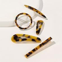 Romwe Tortoiseshell Hair Clip Set 5pack