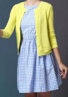 Romwe Long Sleeve Knit Top With Round Neck Plaid Flare Dress