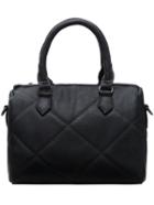 Romwe Dark Grey Diamond Pu Tote Bag