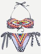 Romwe Multicolor Tribal Print U Notch Bikini Set