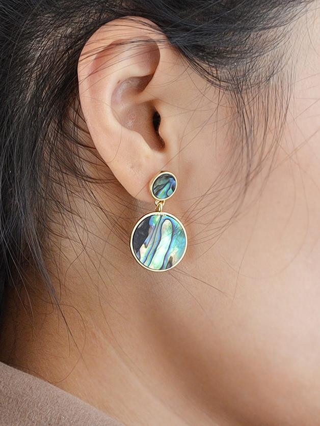 Romwe Boho Big Round Geometric Drop Hanging Earrings
