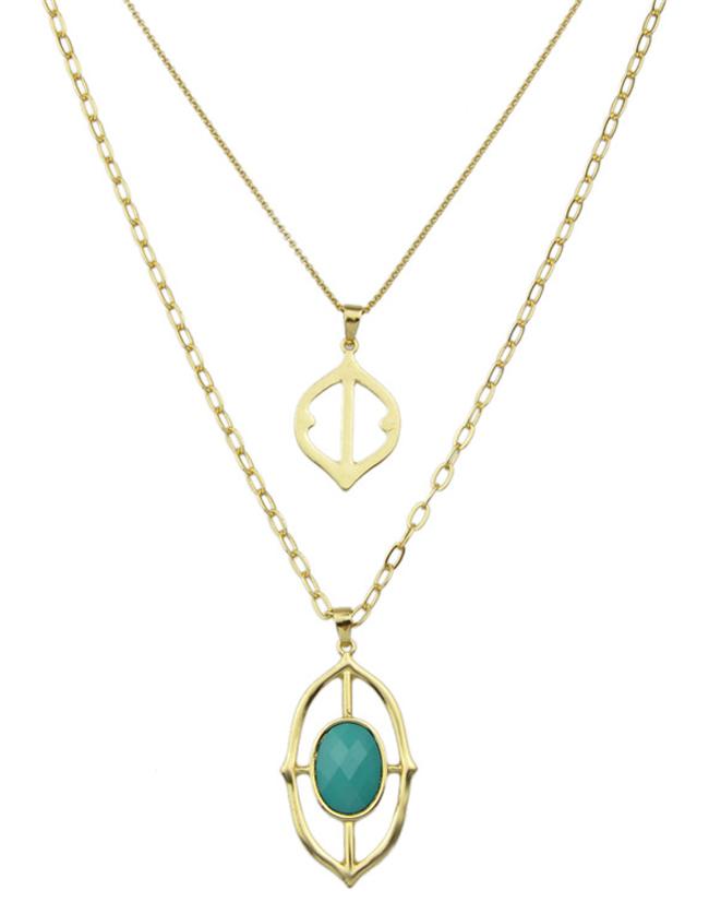 Romwe Gold Plated Pendant  Necklace