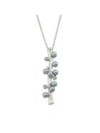 Romwe Gray Simulated-pearl  Pendants Necklace