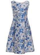 Romwe Sleeveless Flower Print A-line Dress