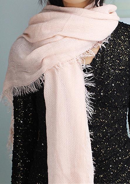 Romwe Tassel Casual Pink Scarf