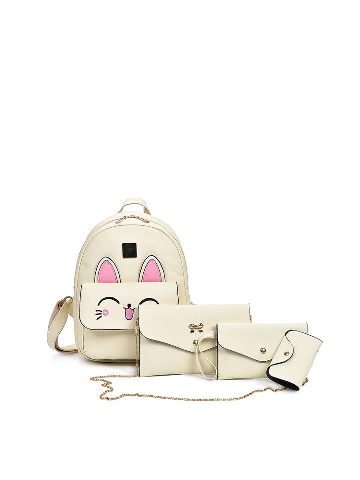 Romwe Cartoon Embroidered Combination Bag