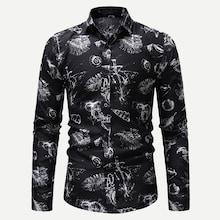 Romwe Men Shell And Plant Print Shirt