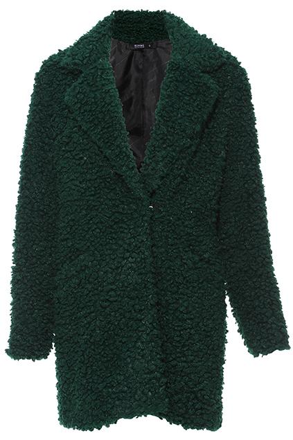 Romwe Curly Cashmere Jasper Coat