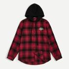 Romwe Guys Single Breasted Plaid Hoodie Shirt
