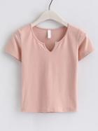 Romwe V-cut Short Sleeve Tee