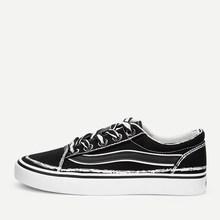 Romwe Two Tone Lace-up Trainers