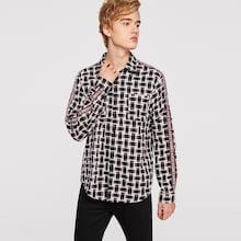 Romwe Guys Button & Pocket Front Plaid Shirt