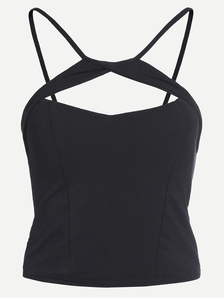 Romwe Cut Out Cami Top