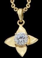 Romwe Gold Diamond Pendant Necklace