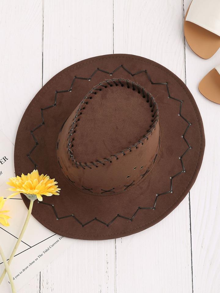 Romwe Criss Cross Detail Cowboy Hat