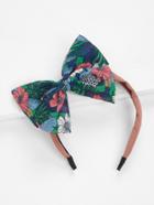 Romwe Flower Print Bow Headband
