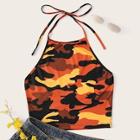 Romwe Camouflage Print Halter Top